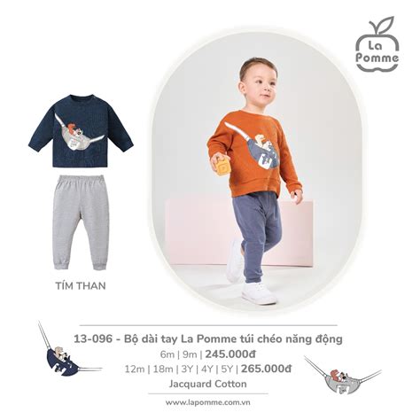 La Pomme Bộ dài tay bé trai túi chéo năng động 13096 Shopee Việt Nam