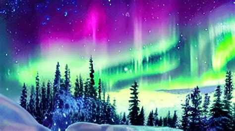 Northern Lights North Pole Scene · Creative Fabrica