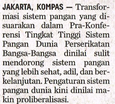 Koalisi Kritik Transformasi Sistem Pangan Kompas Juli Hal