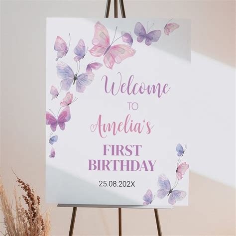 Butterfly Welcome Sign Birthday Baby Shower Zazzle In 2024