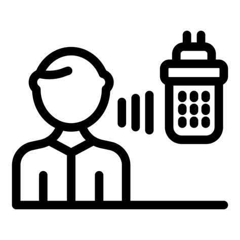 Businessman Talking On Walkie Talkie Radio Communication Device Icon