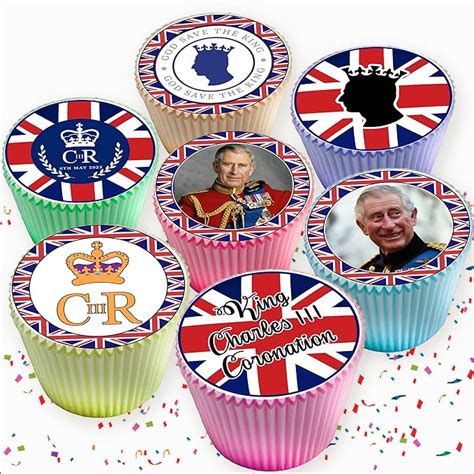 King Charles Coronation Crowning Union Jack Edible Icing Cupcake