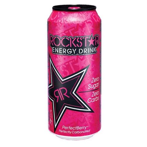 Rockstar Perfect Berry Pink Energy Drink 16 Oz Cans Pack Of 24