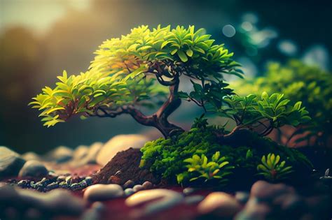 Premium Ai Image Beautiful Bonsai Tree In The Garden