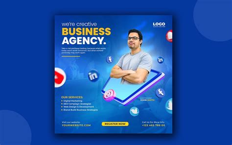 Digital Marketing Agency And Corporate Social Media Post Template Design