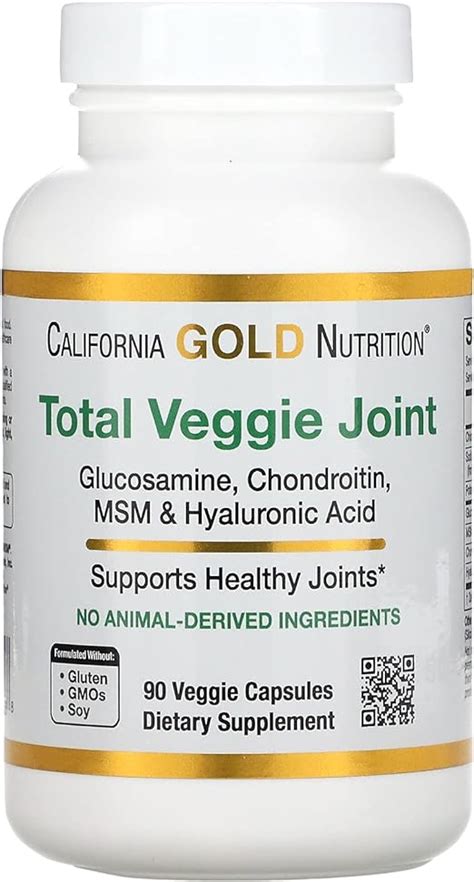 California Gold Nutrition Vegetarian Glucosamine Chondroitin Hyaluronic Acid Msm