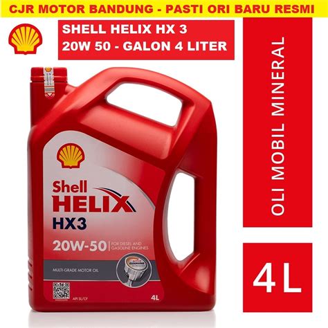 Jual ORI RESMI SHELL Oli Mobil SHELL HELIX HX3 20W 50 Isi 4 Liter 1