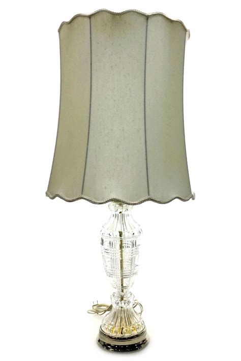 Lot Pair Of Cut Crystal Table Lamps