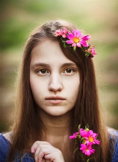 Portrait Of A 1 9 Year Old Woman Symmetrical Face Stable Diffusion