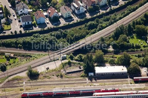 Luftbild Karlsruhe Bahn Kreuzung Der Schienen Und Gleisanlagen Der