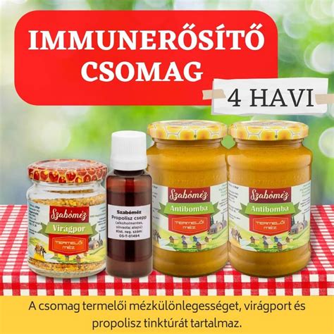 Immunerősítő Csomag 4 Havi 1 Főnek Szabóméz