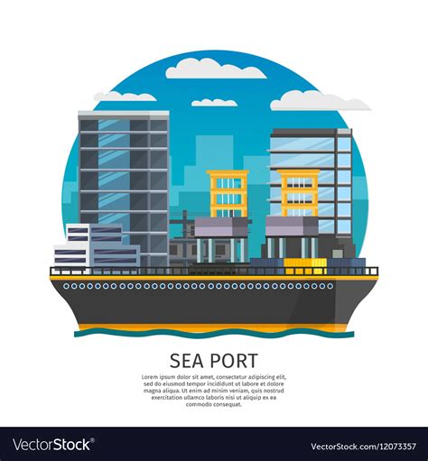 Sea port design Royalty Free Vector Image - VectorStock