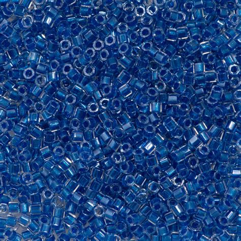 Miyuki Hex Cut Delica Seed Bead 11 0 Inside Color Lined Shimmering Blu Aura Crystals Llc