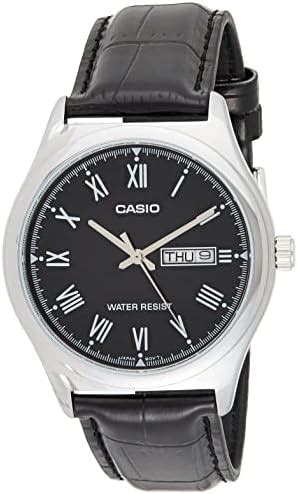 Casio Men S Black Dial Leather Band Watch MTP V006L 1BUDF Price In