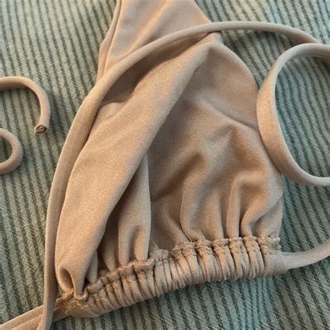 Crop Shop Boutique Nude Shimmery Bikini With A Thong Depop