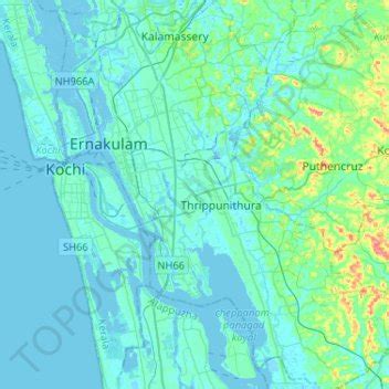 Kanayannur topographic map, elevation, terrain