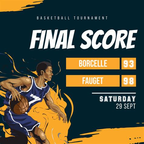 Basketball Final Score Instagram Post Template Postermywall