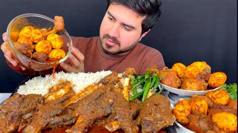 ASMR Eating Spicy Mutton Nulli Spicy Chicken Curry Spicy Eggs Curry