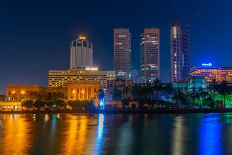 Colombo Sri Lanka January 18 2022 Night Skyline With Modern