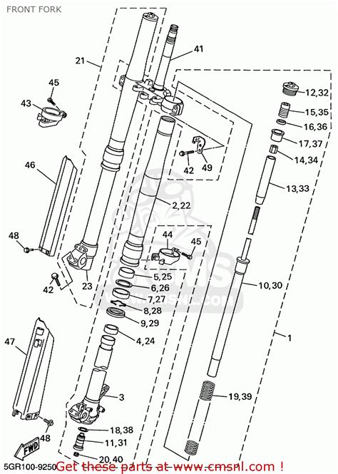 Gr L Front Fork Assy L H Yamaha Buy The Gr L At Cmsnl