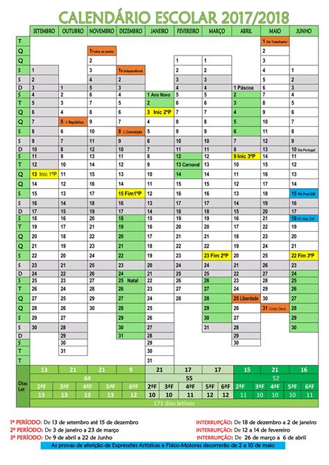 Calendário escolar ano letivo 2017 2018 PDF