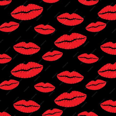 Premium Vector Seamless Background Pink Lips Kisses Prints Valentine