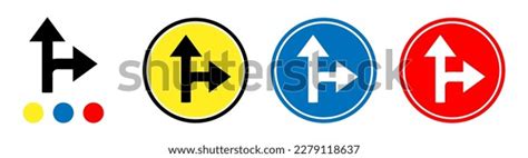 Three Intersection Road Markings Combination Right Stock Vector ...