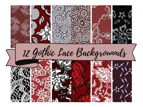 12 Gothic Lace Background Sheets 12" Graphic by Scrapbook Attic Studio ...