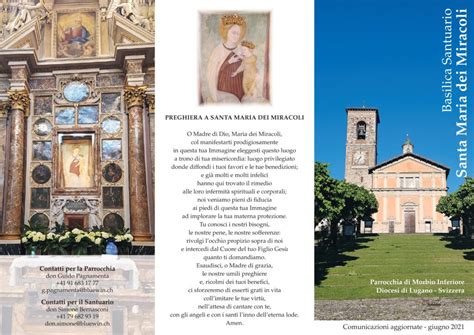 Depliant Del Santuario Santuario E Parrocchia Di Morbio Inferiore