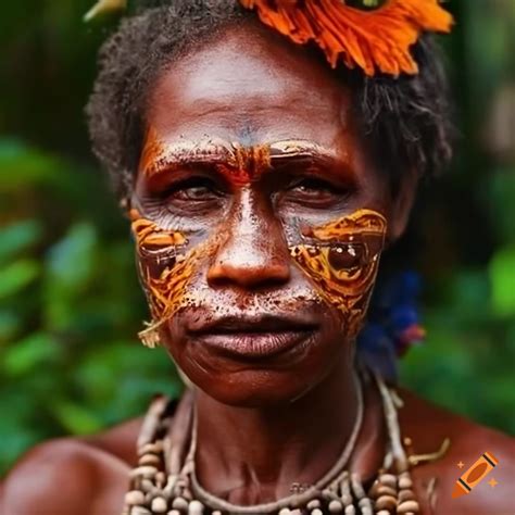 Portrait Of A Woman From Papua New Guinea On Craiyon