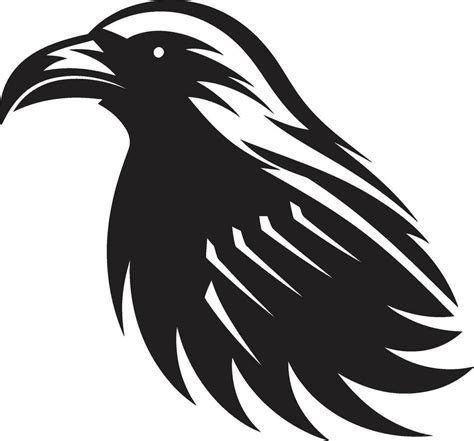 Graceful Raven Emblematic Symbol Abstract Black Crow Graphic 32833241 ...