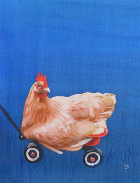 Items Similar To Trolley Dolly Chicken Print Chicken In Trolley