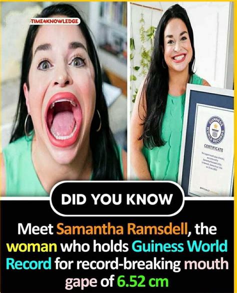 Did You Know Meet Samantha Ramsdell The Woman Who Holds Guiness World