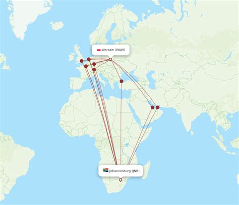 All Flight Routes From Johannesburg To Warsaw Jnb To Waw Flight Routes