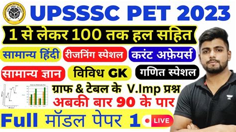 UPSSSC PET 2023 FULL PREPRATION UPSSSC PET Model Paper 1 YouTube