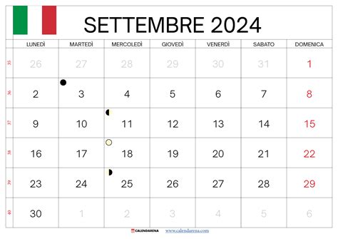 Calendario Settembre Con Festivit Italia