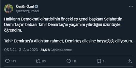 Selahattin Demirta N Babas Tahir Demirta Hayat N Kaybetti Son