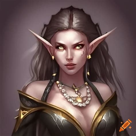 Detailed Concept Art Of A Female Elf Mage