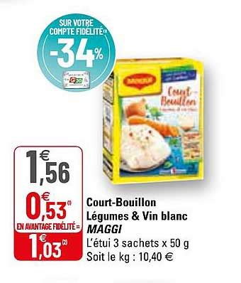 Promo Court bouillon Légumes Vin Blanc Maggi chez G20 iCatalogue fr