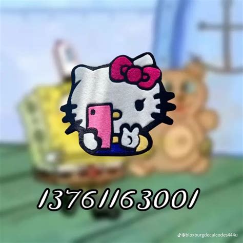 Hello kitty rug decal | Pic code, Bloxburg decal codes, Roblox