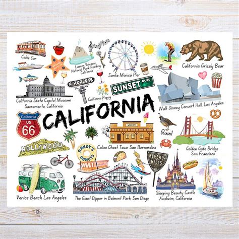 California Cities Themes and Landmarks Postcard 1 Postcard - Etsy in ...