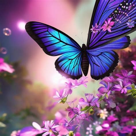 Indigo Butterflies And Flowers Ai Generated Artwork Nightcafe Creator