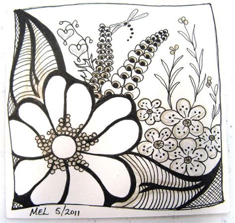 Flower Zentangle By Dobie256 Via Flickr Ah Nice And Simple And So