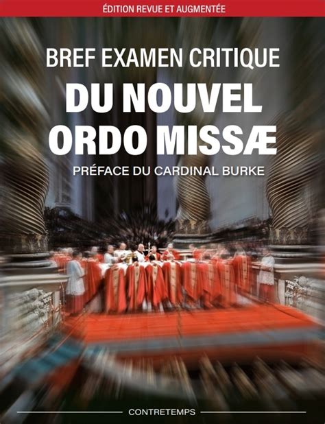 Bref Examen Critique Du Nouvel Ordo Miss R Dition La