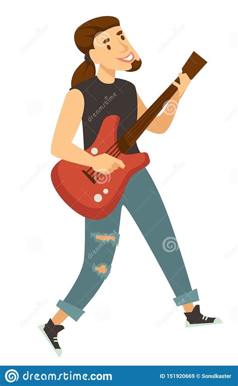 Guitarrista Do Balancim Ou Car Ter Masculino Isolado M Sico Ilustra O