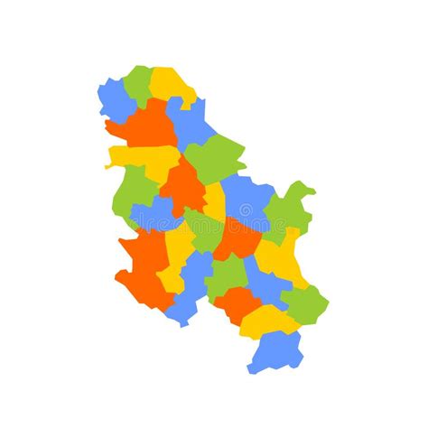 Carte Politique Serbe Des Divisions Administratives Illustration Stock