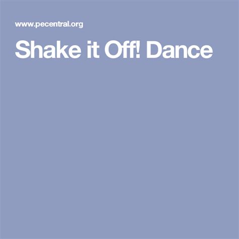 Shake it Off! Dance | Health and physical education, Physical education ...