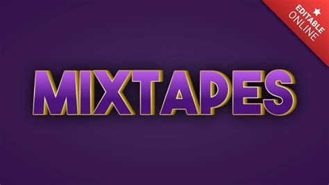 Mixtapes 3D In Viola Oro Generatore Di Effetti Di Testo