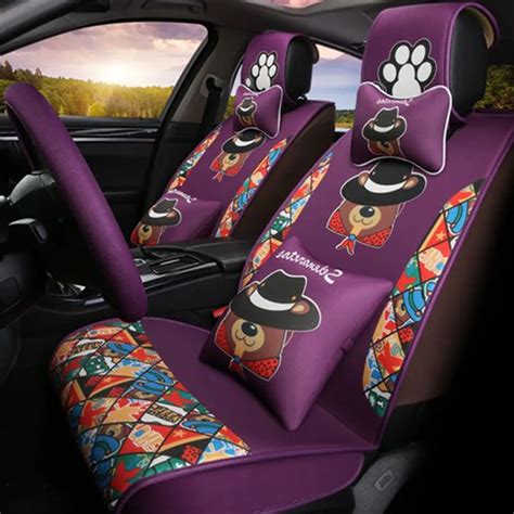 Jusan 2018 New Luxury Cartoon Cute Bear Auto Universal Car Seat Covers