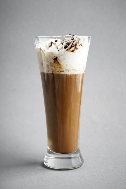 Premium Photo Cold Coffee Covered With Whipped Cream And Chocolate In